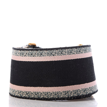 Christian Dior Canvas Embroidered Shoulder Strap Rose Multicolor 2 of 5