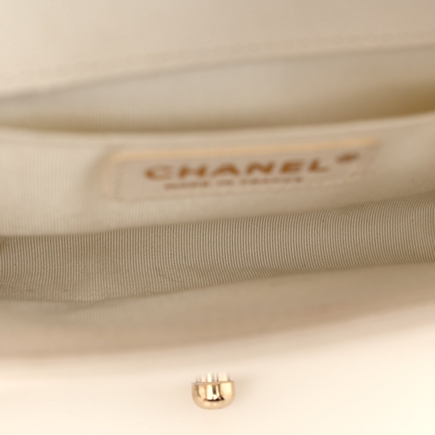 Chanel Caviar Chevron Quilted Small Boy Flap White 5 of 10