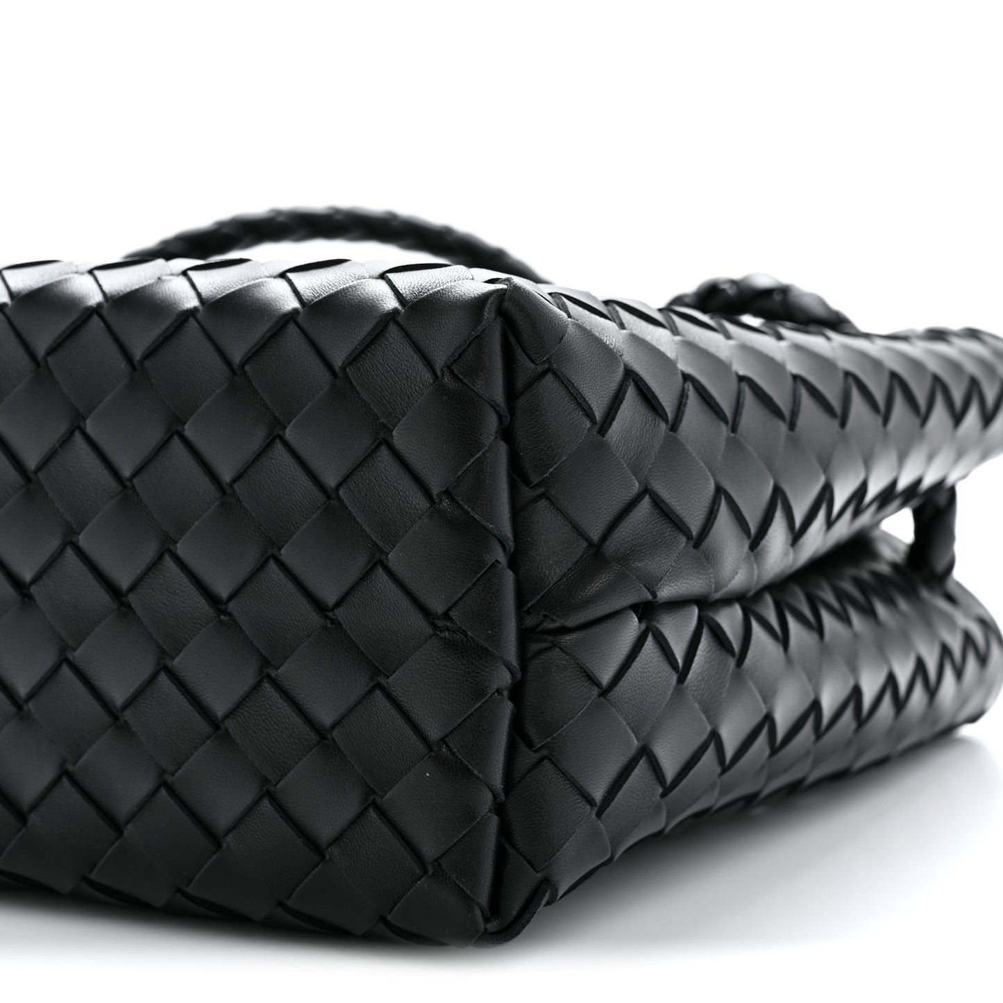Nappa Intrecciato Medium Andiamo Shoulder Bag Black