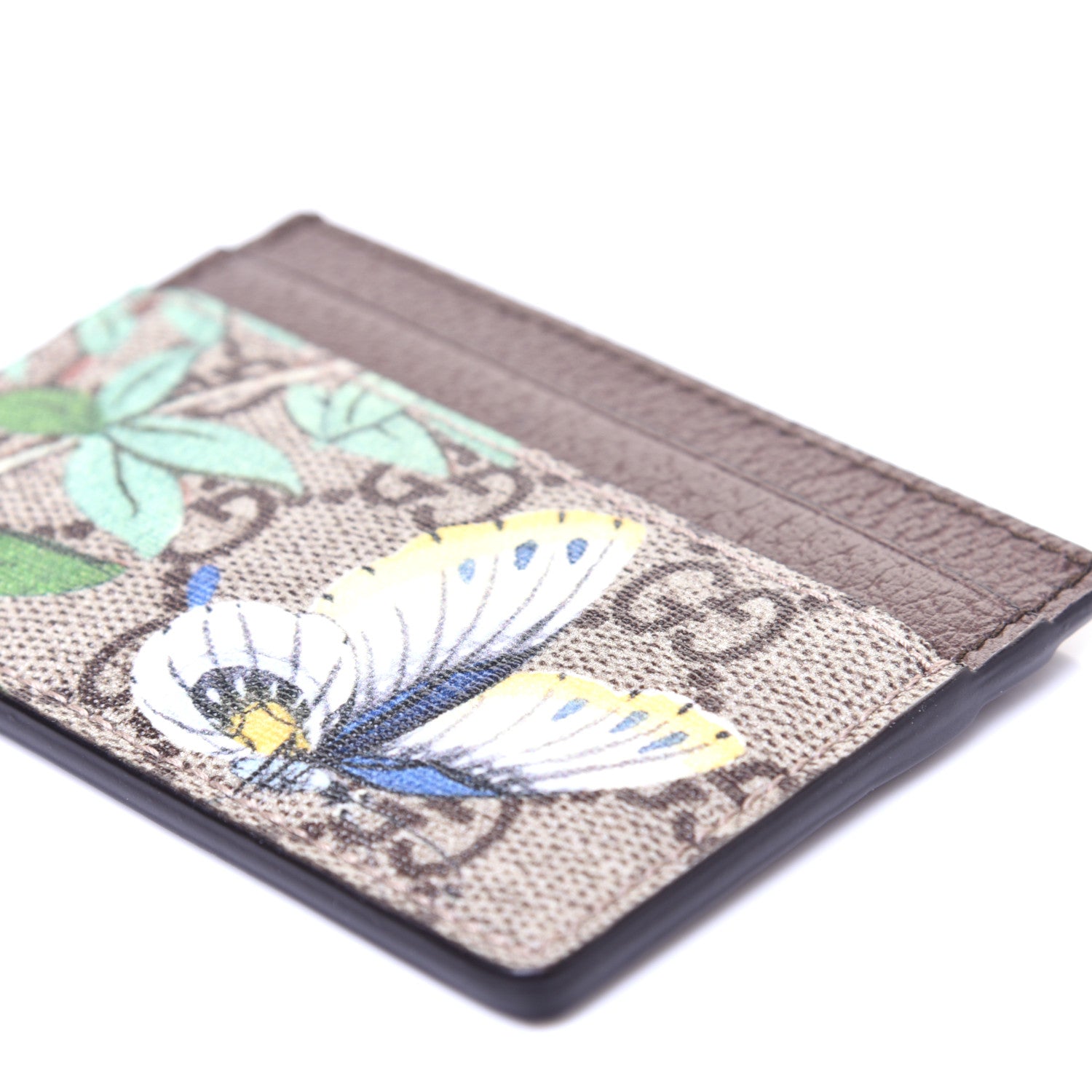 Gucci GG Supreme Monogram Tian Card Holder Beige Multicolor New Acero 7 of 9