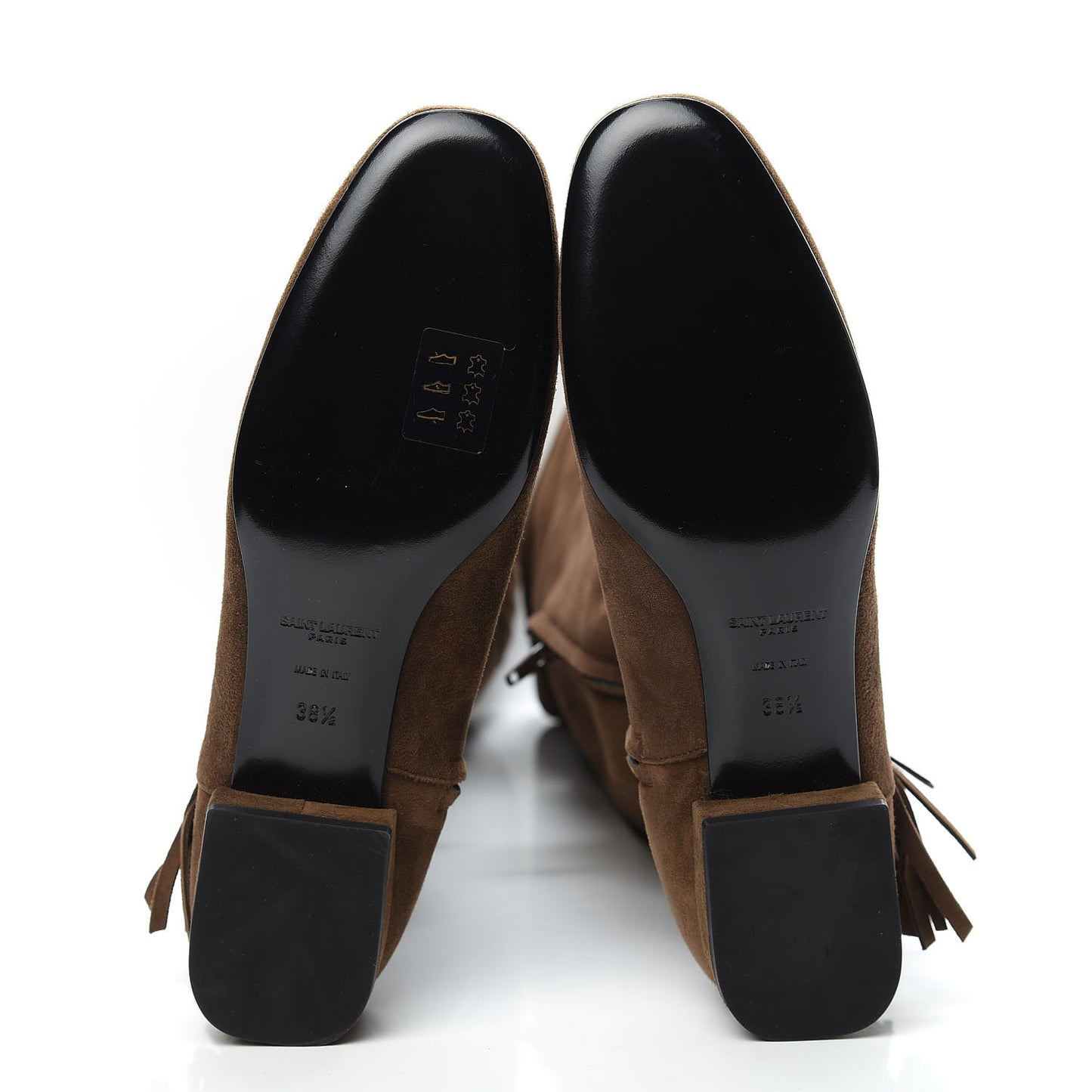 Suede Goatskin BB 20 Over The Knee Fringed Boots 38.5 Coffee Brown