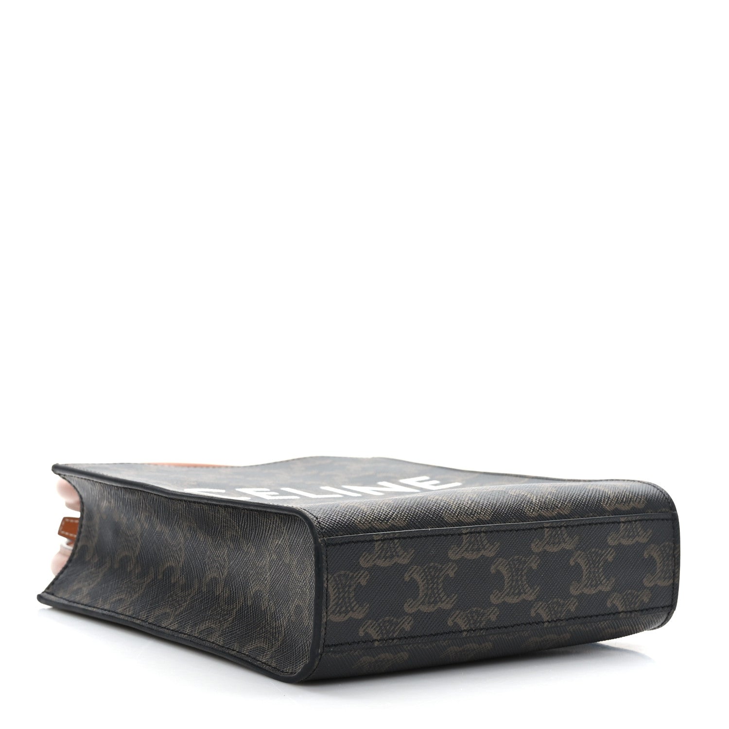 Celine Triomphe Canvas Calfskin Mini Vertical Cabas Tan 4 of 7