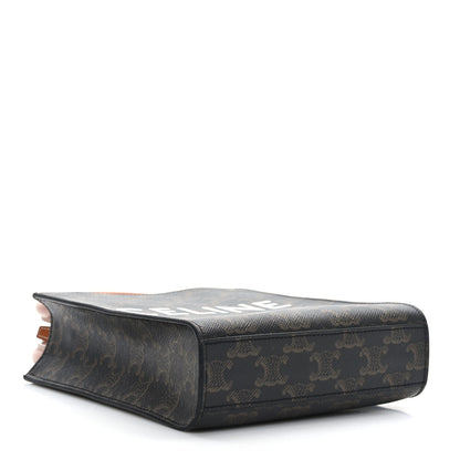 Celine Triomphe Canvas Calfskin Mini Vertical Cabas Tan 4 of 7