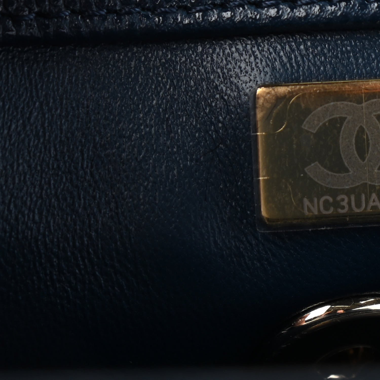 Chanel Caviar Quilted Lizard Embossed Mini Coco Handle Flap Navy Blue 7 of 10