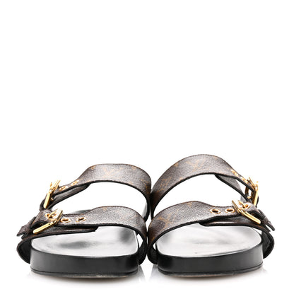 Louis Vuitton Monogram Bom Dia Mule Sandals 38 Black 3 of 11