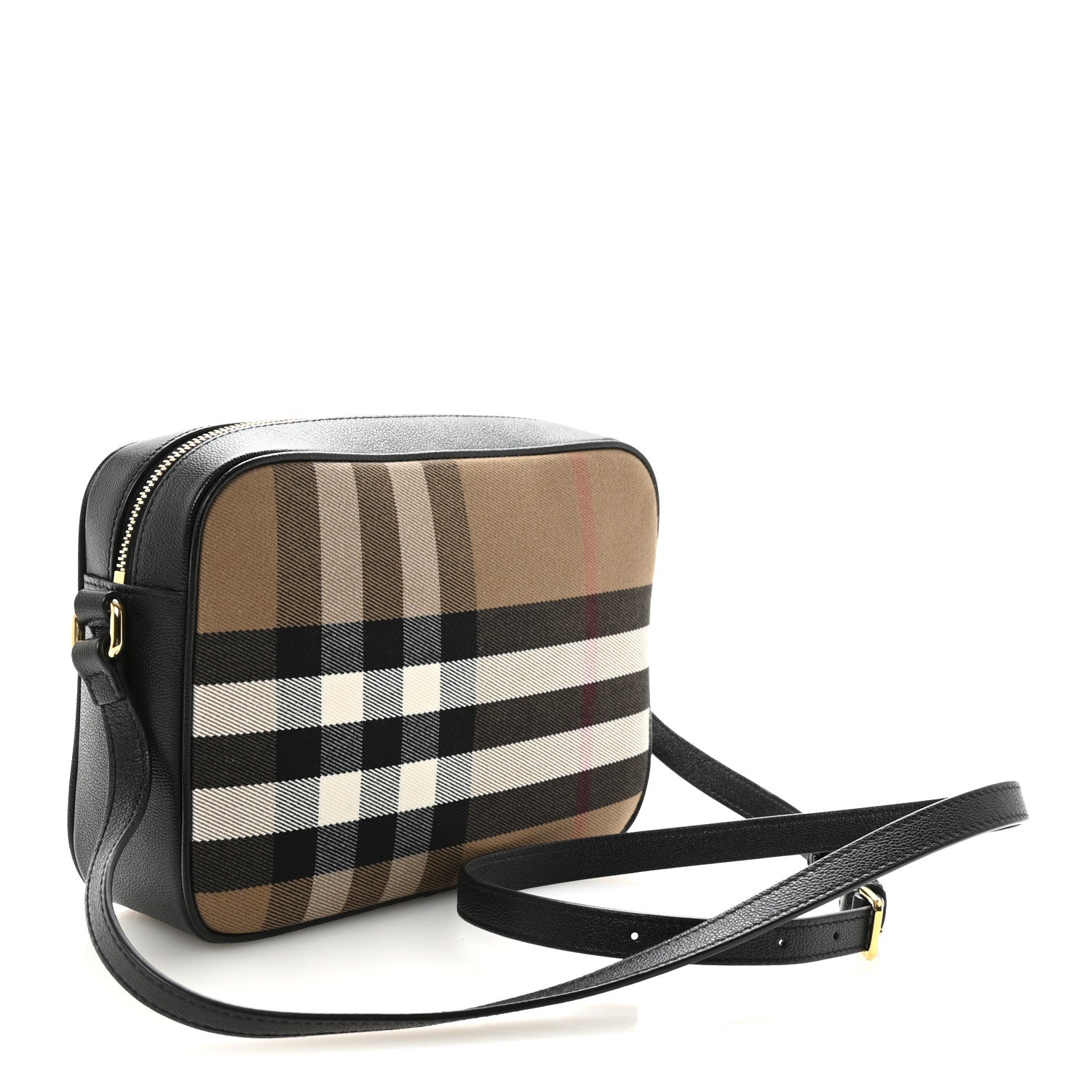 Burberry Giant Check Calfskin Large Camera Bag Black 1867906