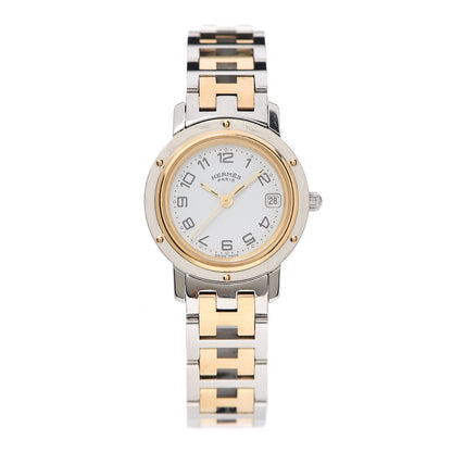 Hermes Stainless Steel 24mm Clipper Quartz Watch Gold 1 of 5