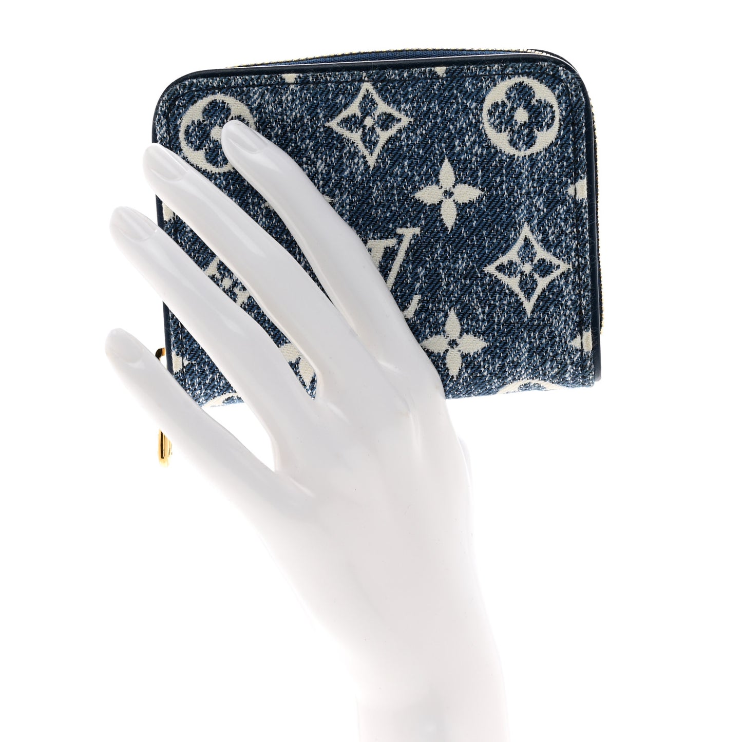 Denim Monogram Jacquard Zippy Coin Purse Bleu