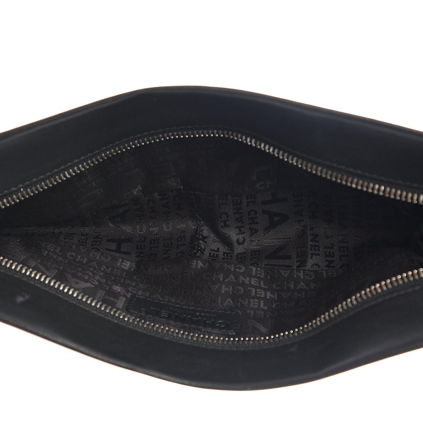Calfskin Vertical Quilted Lax Clutch With Chain Black
