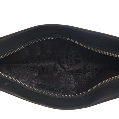 Chanel Calfskin Vertical Quilted Lax Clutch With Chain Black 4 of 10