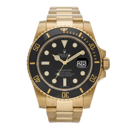 Rolex 18K Yellow Gold 40mm Submariner Date Watch Black 116618LN 1 of 8