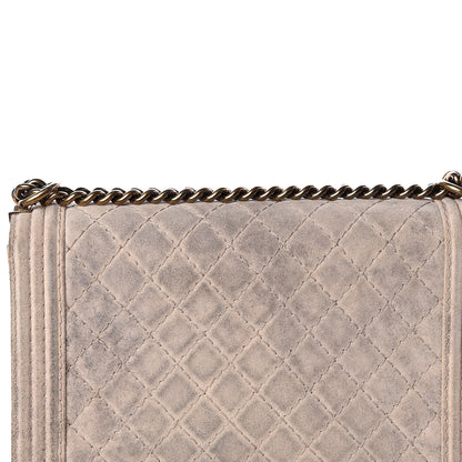 Chanel Iridescent Calfskin Quilted Large Boy Flap Beige 10 of 18