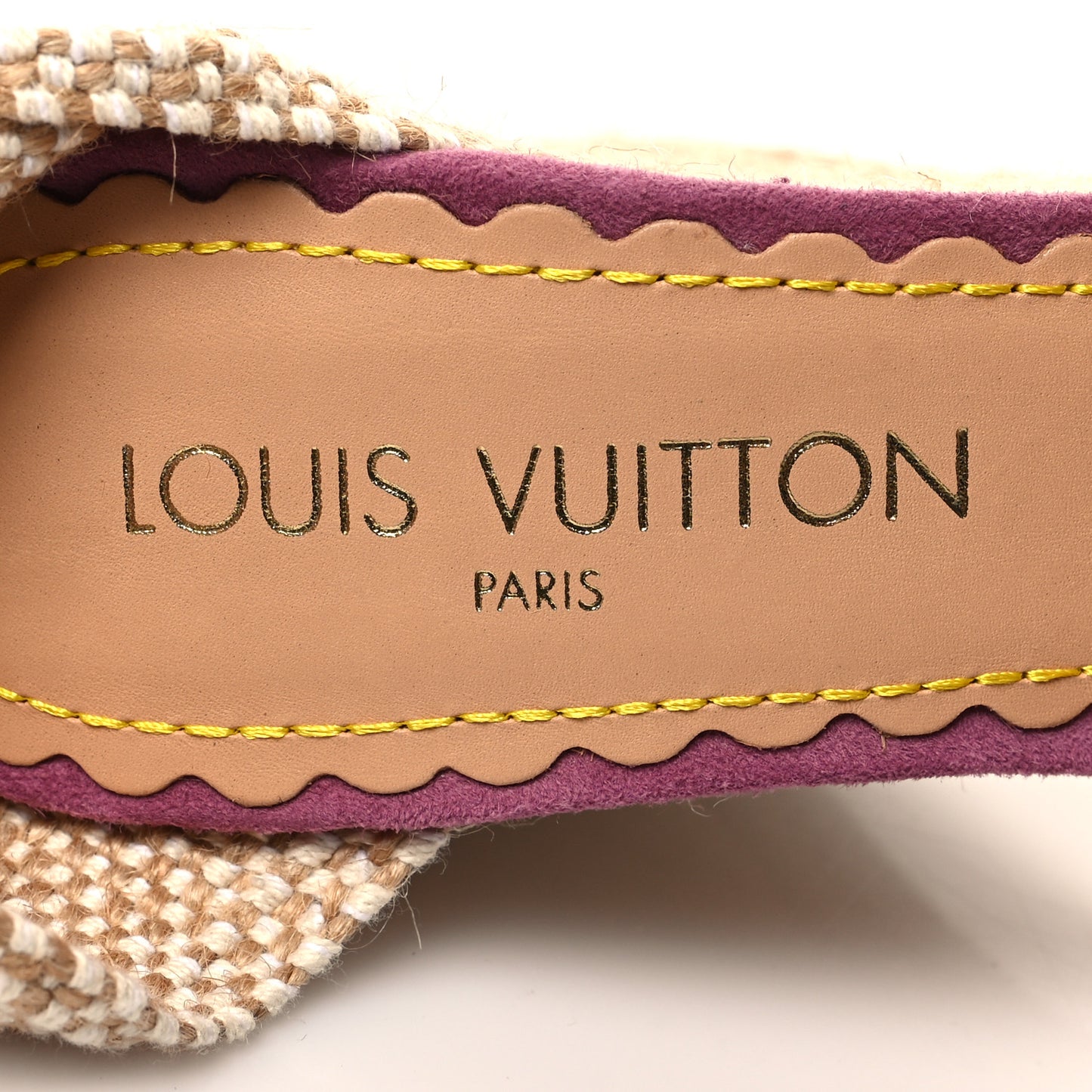 Suede Vachetta Espadrille Wedge Sandals 37.5 Purple