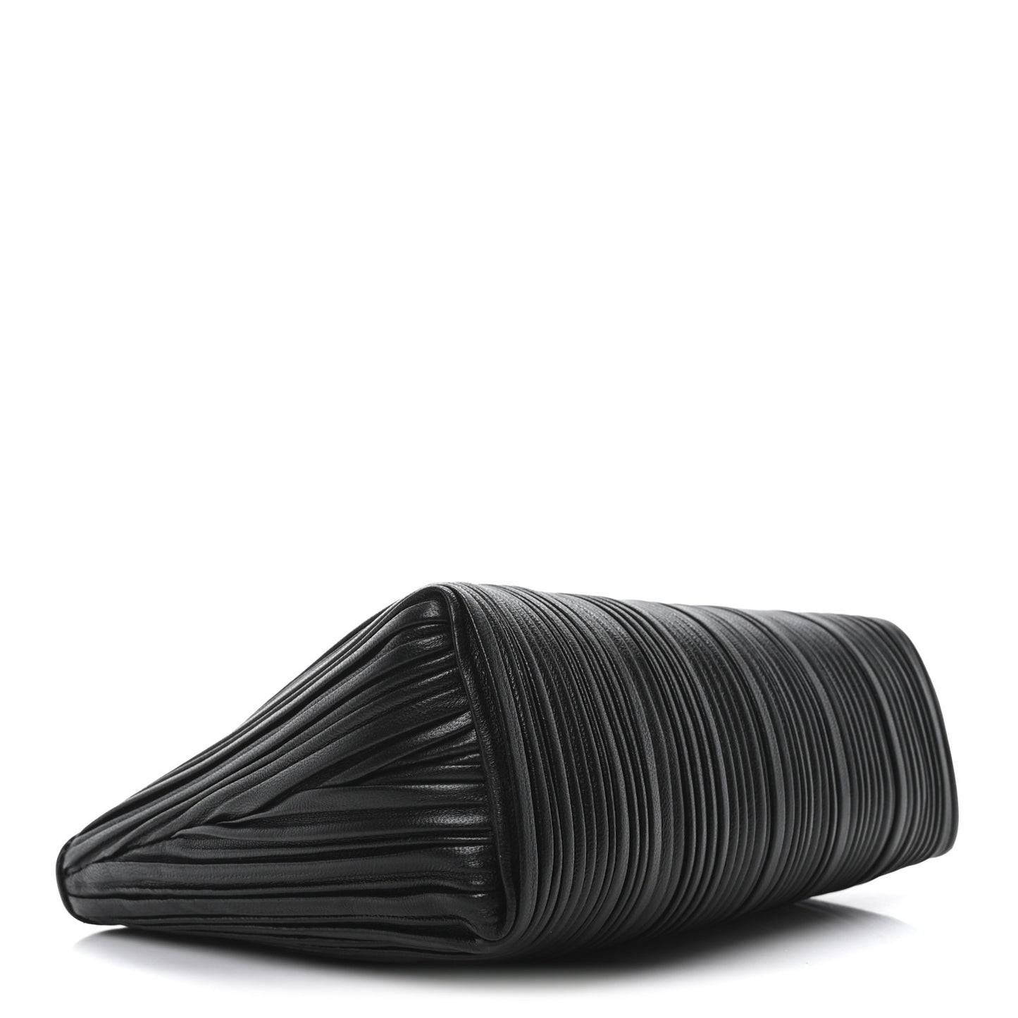 Lambskin Pleated Shoulder Bag Black
