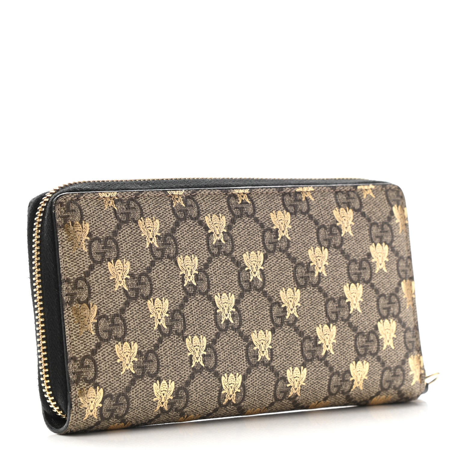 Gucci GG Supreme Monogram Bees Zip Around Wallet 3 of 11