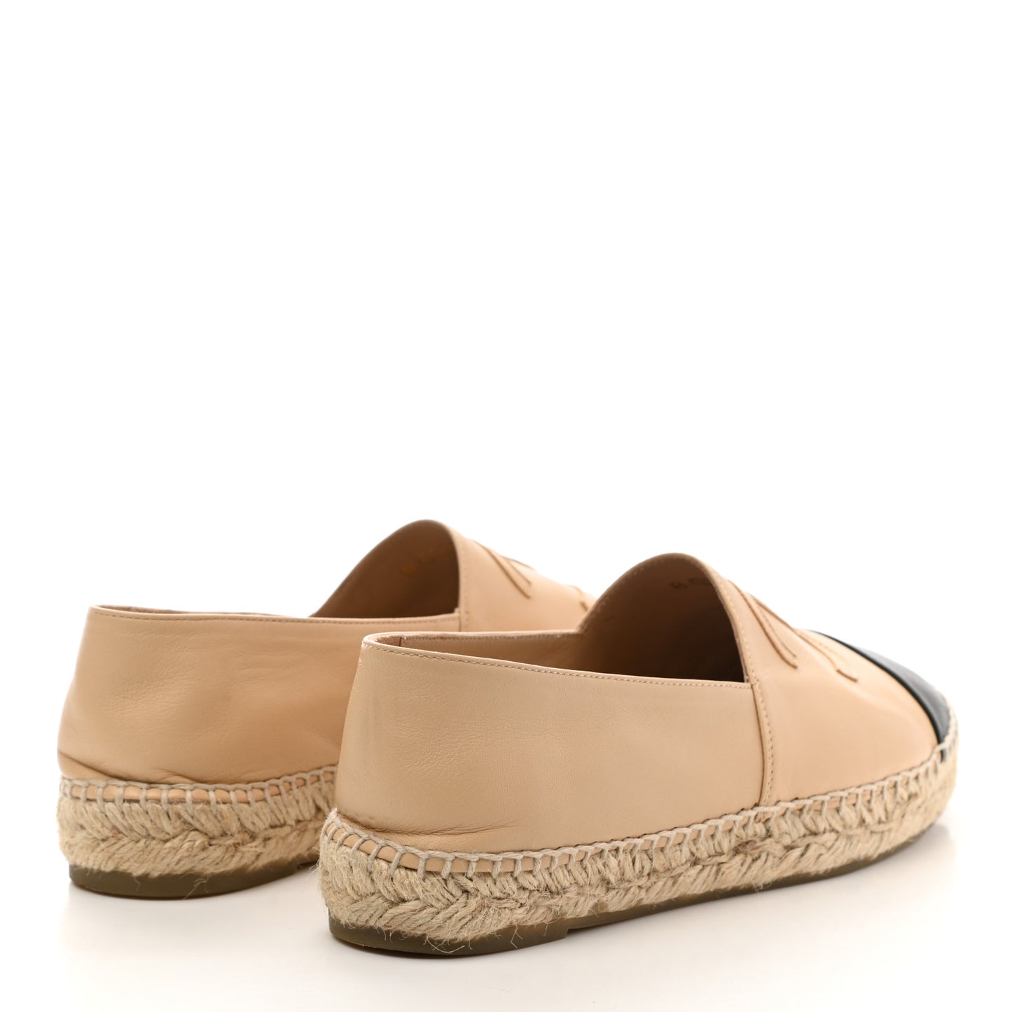 Lambskin CC Espadrilles 37 Beige Black