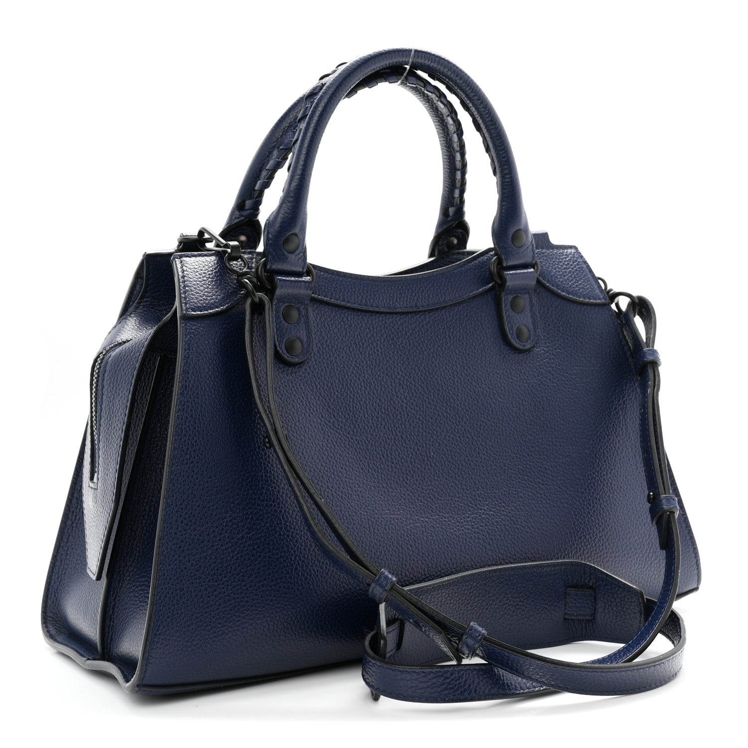 Balenciaga Grained Calfskin Neo Classic Black Hardware S City Navy 3 of 10