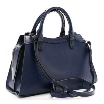 Balenciaga Grained Calfskin Neo Classic Black Hardware S City Navy 3 of 10