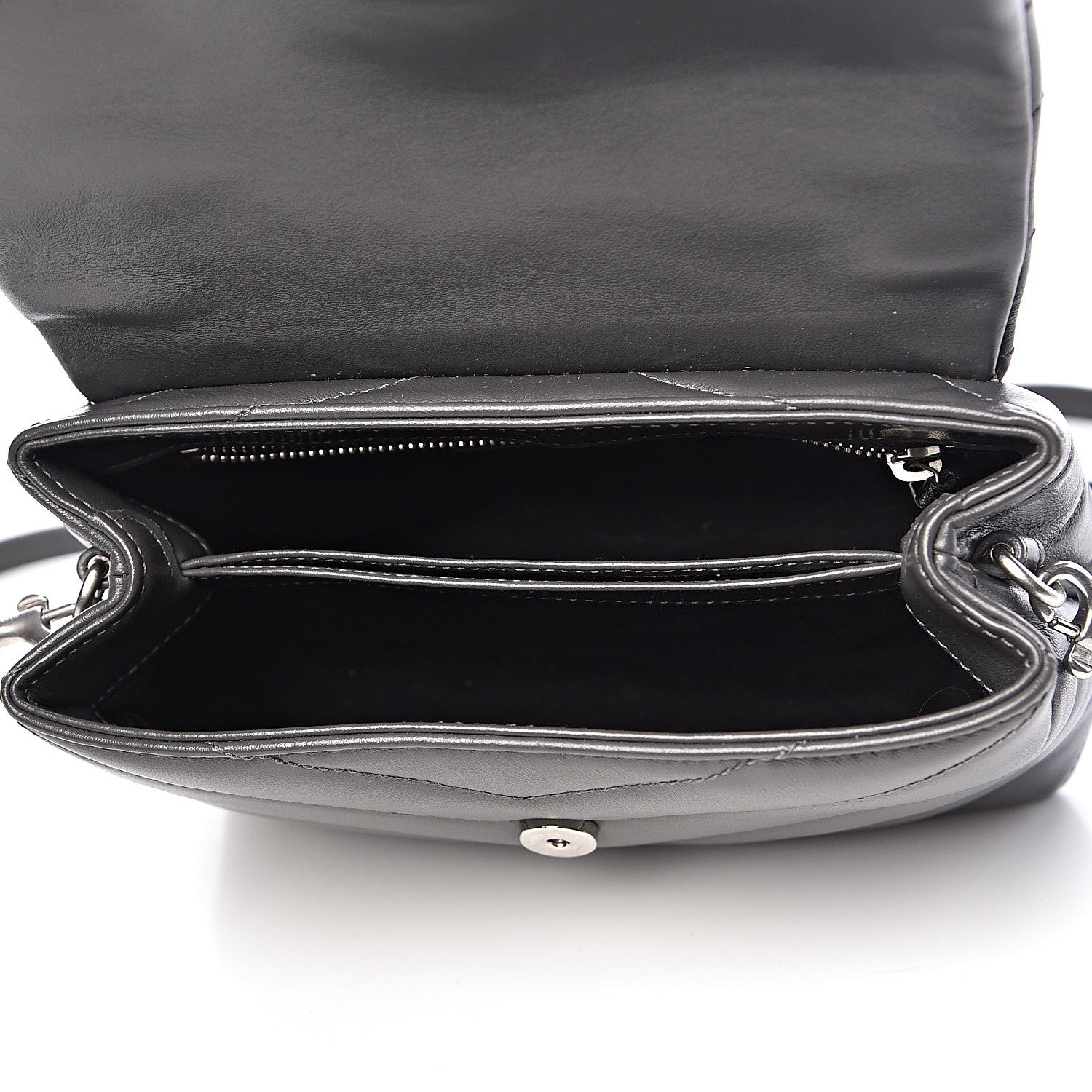 Saint Laurent Calfskin Y Quilted Monogram Toy Loulou Crossbody Bag Earth 7 of 9