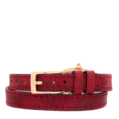Bulgari 18K Rose Gold Lizard Diamond Bezel 20mm Serpenti Double Wrap Quartz Watch Red 3 of 4