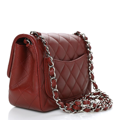 Chanel Lambskin Quilted Mini Square Flap Burgundy 3 of 9
