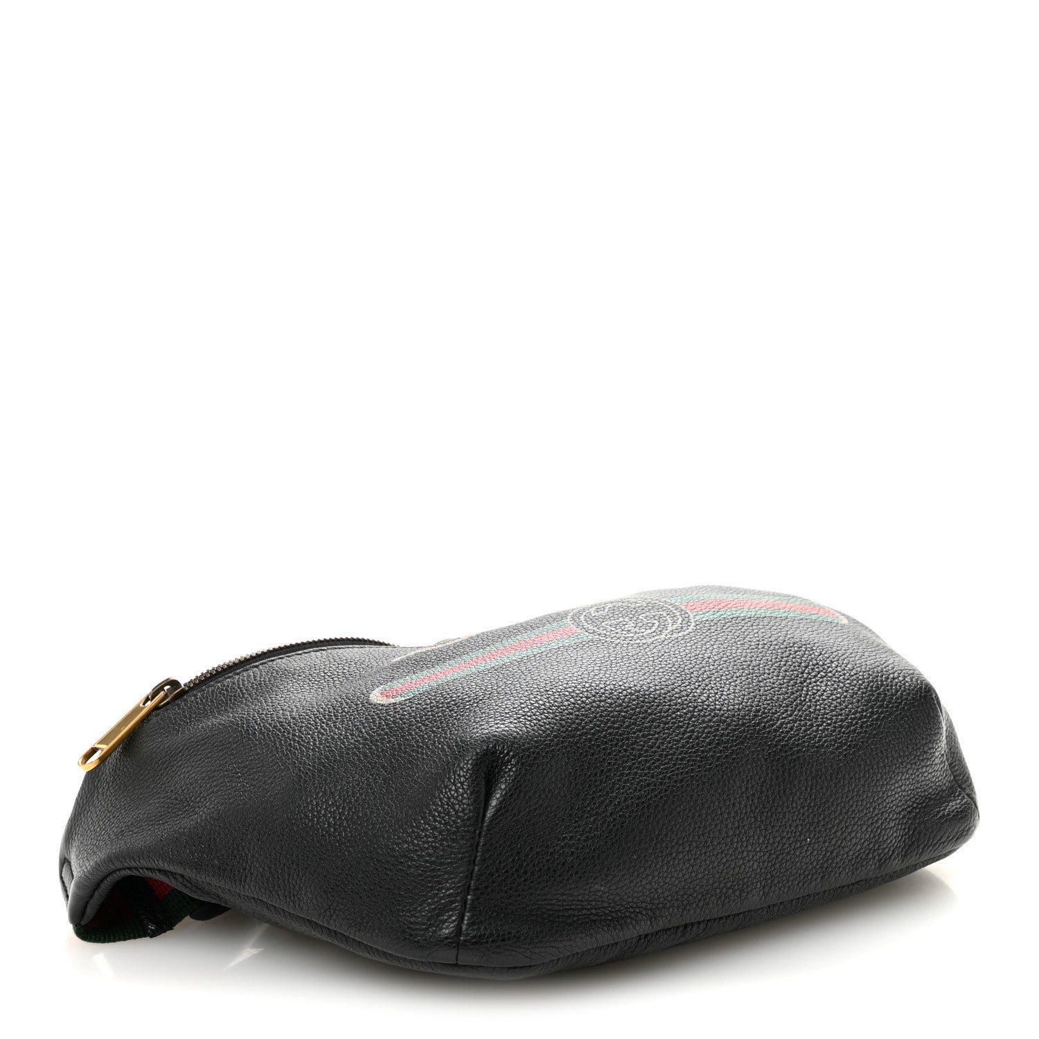 Gucci Grained Calfskin Logo Belt Bag Black 4 of 10