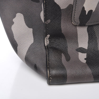 Prada Saffiano Soft Camouflage Print Small Twin Pocket Tote Marmo Dis Camouflage 13 of 19