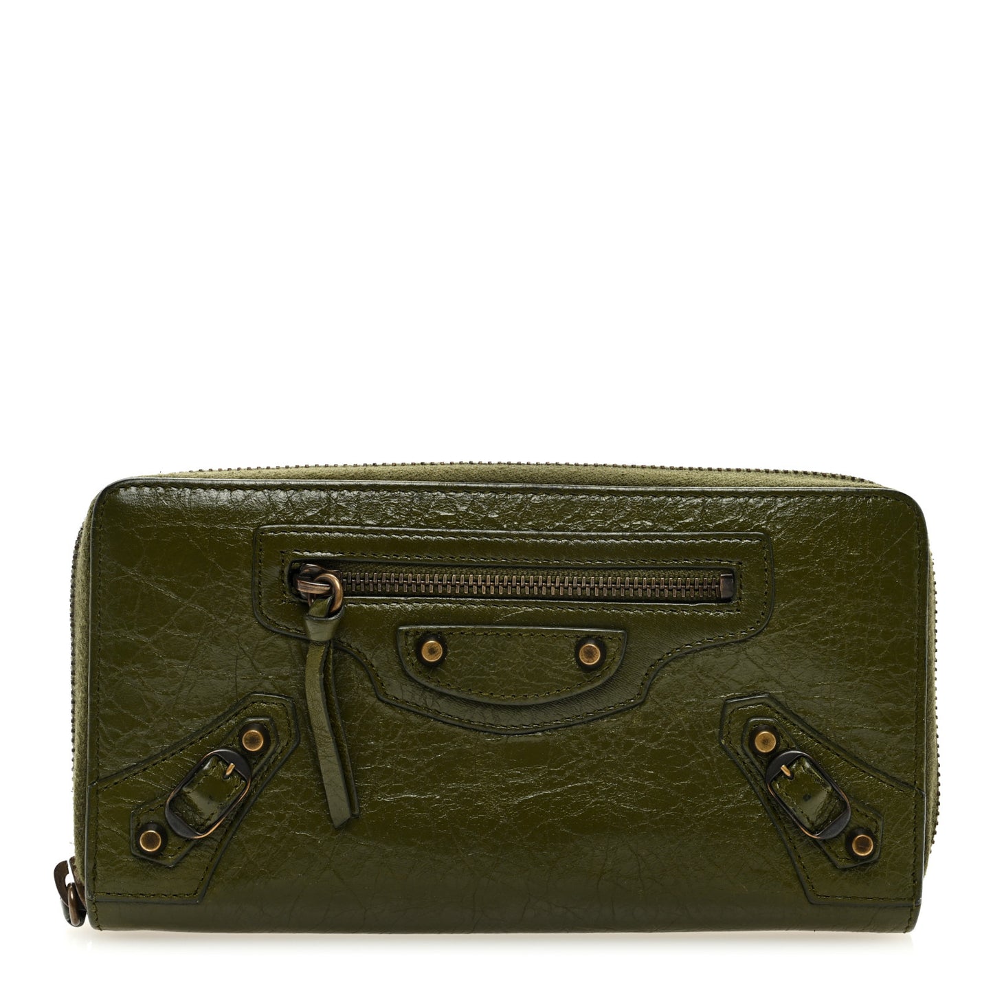 Agneau Giant 12 Gold Hardware Continental Zip Around Wallet Vert Veronese