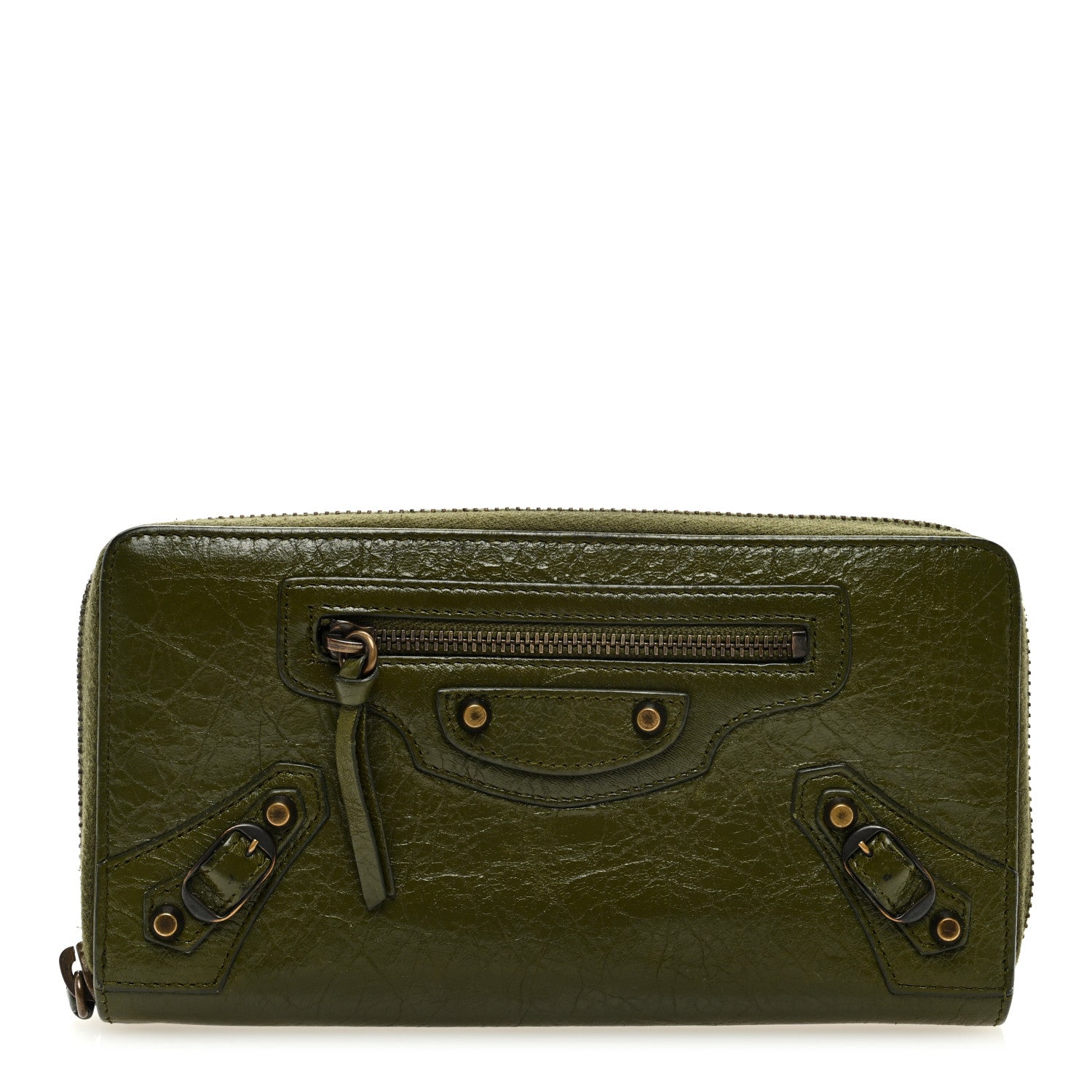 Balenciaga Agneau Giant 12 Gold Hardware Continental Zip Around Wallet Vert Veronese 1 of 6