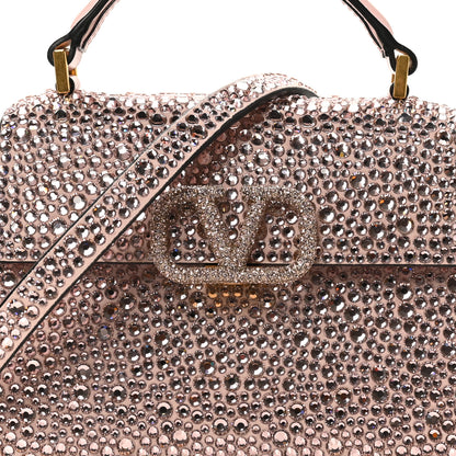 Valentino Garavani Crystal Embroidered Mini Vsling Top Handle Bag Vintage Rose Quartz 7 of 9