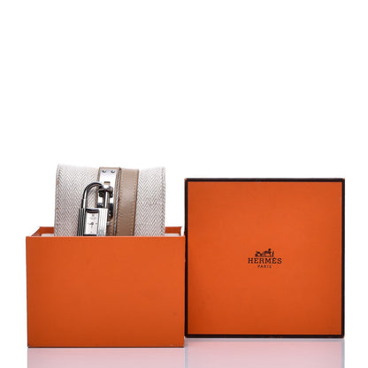 Hermes Stainless Steel Swift 20mm Kelly Cadena Double Tour Quartz Watch Etoupe 10 of 10