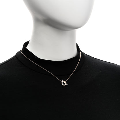 Hermes 18K Rose Gold Diamond Finesse Pendant Necklace 2 of 6