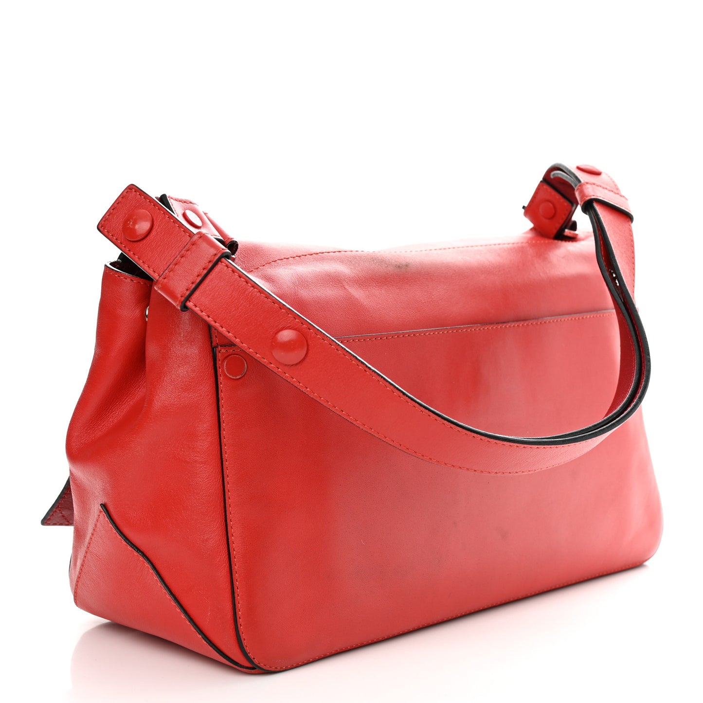Calfskin Double Sided PS Courier Bag Red