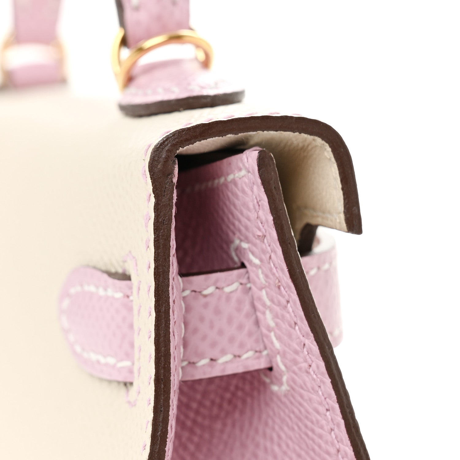 Hermes Epsom Horseshoe Mini Kelly Sellier 20 Craie Mauve Sylvestre 15 of 16