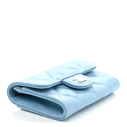 Chanel Caviar Quilted Flap Card Holder Wallet Light Blue 4 of 9