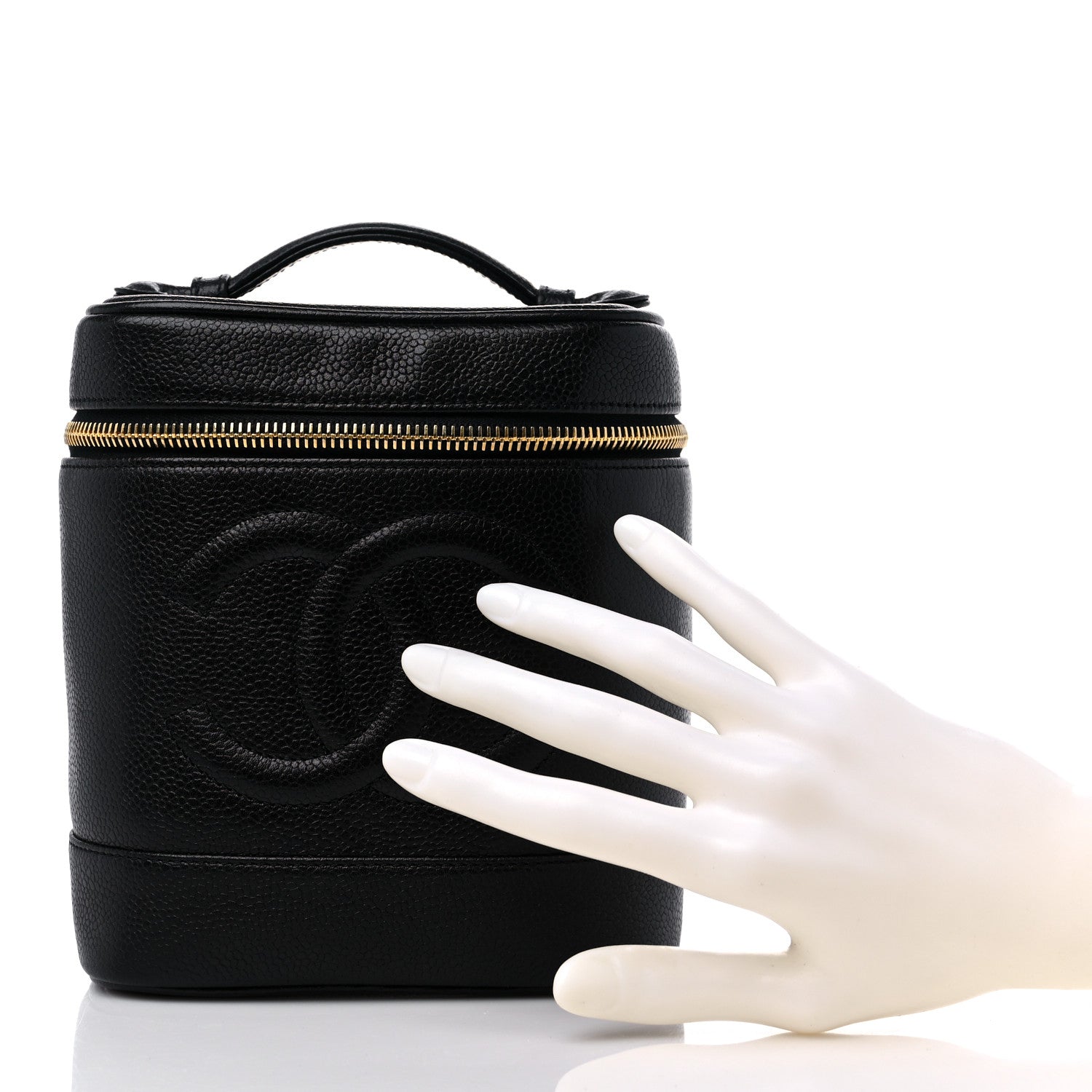Chanel Caviar Vanity Cosmetic Case Black 2 of 10