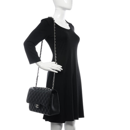 Chanel Caviar Quilted Jumbo Double Flap Black 2 of 9