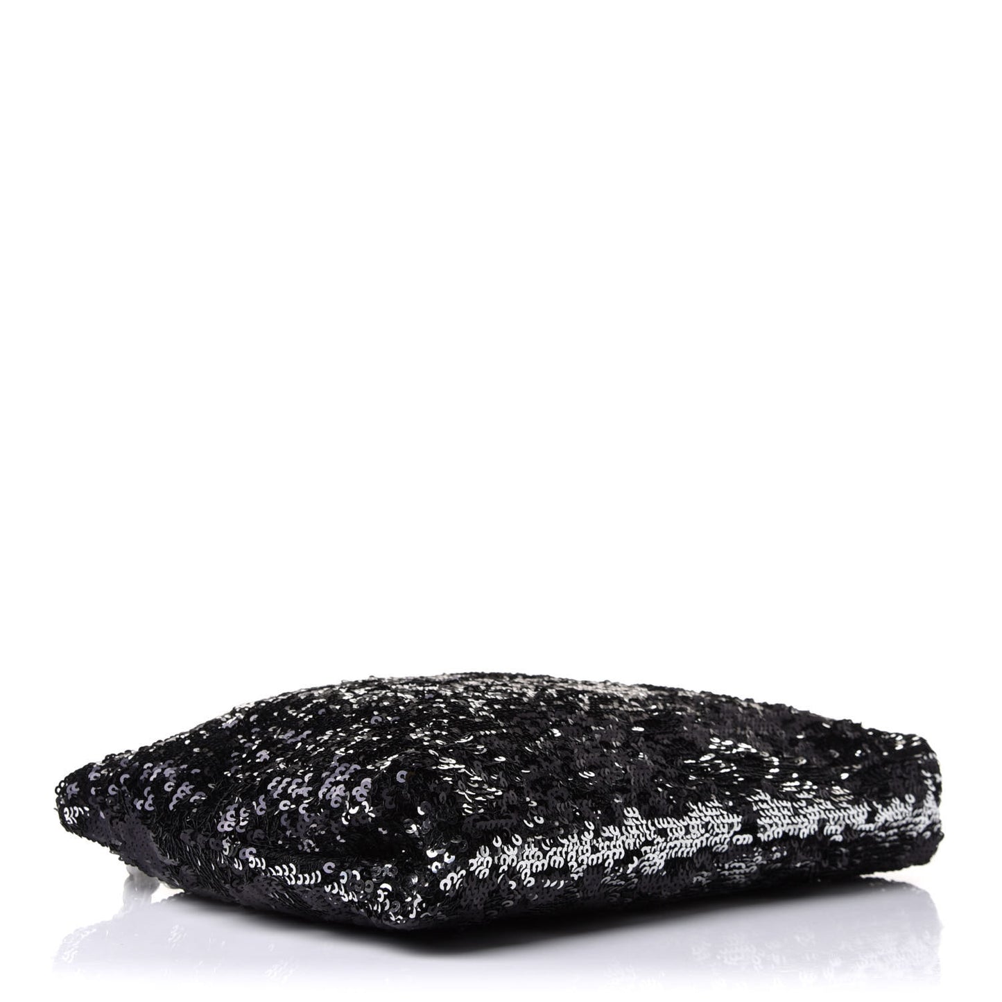 Sequin Callie Tasseled Clutch Black Silver