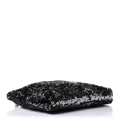 Jimmy Choo Sequin Callie Tasseled Clutch Black Silver 3 of 9