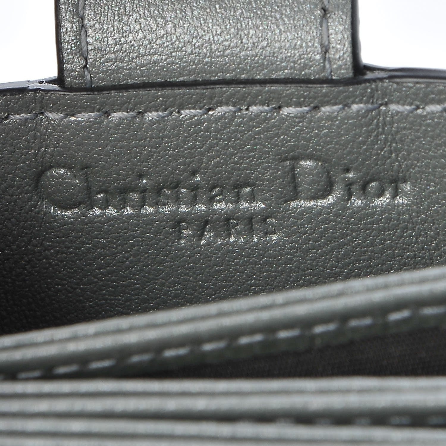Christian Dior Metallic Grained Calfskin Cannage Lady Dior 5-Gusset Card Holder Silver 6 of 10