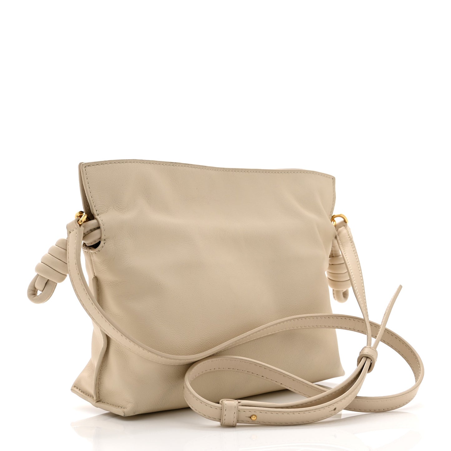 Calfskin Mini Flamenco Knot Clutch Angora
