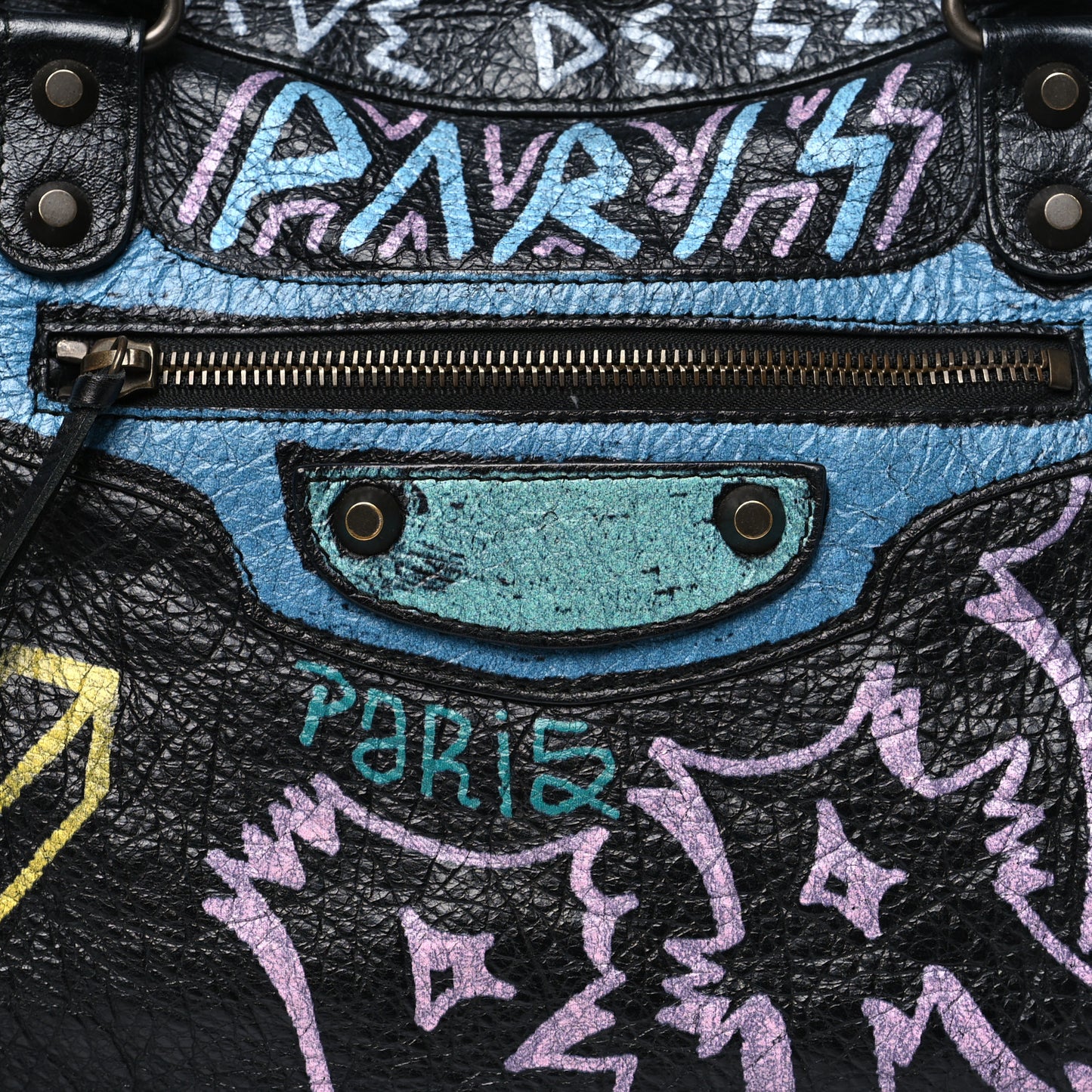 Agneau Graffiti All Over Classic Hardware City Black Multicolor