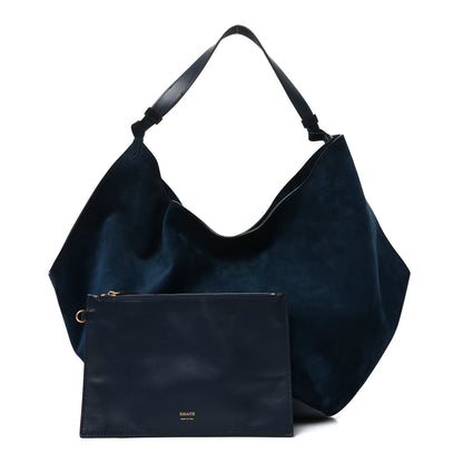 Khaite Suede Calfskin Medium Lotus Tote Midnight 3 of 10
