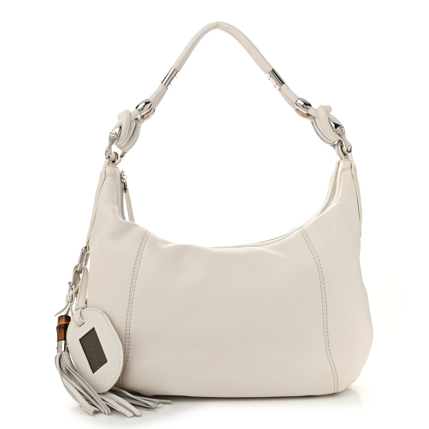 Gucci Calfskin Medium Techno Horsebit Hobo White 1 of 12