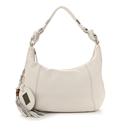 Gucci Calfskin Medium Techno Horsebit Hobo White 1 of 12