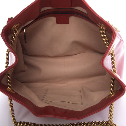 Gucci Calfskin Matelasse Medium GG Marmont Shoulder Tote Bag Hibiscus Red 6 of 10