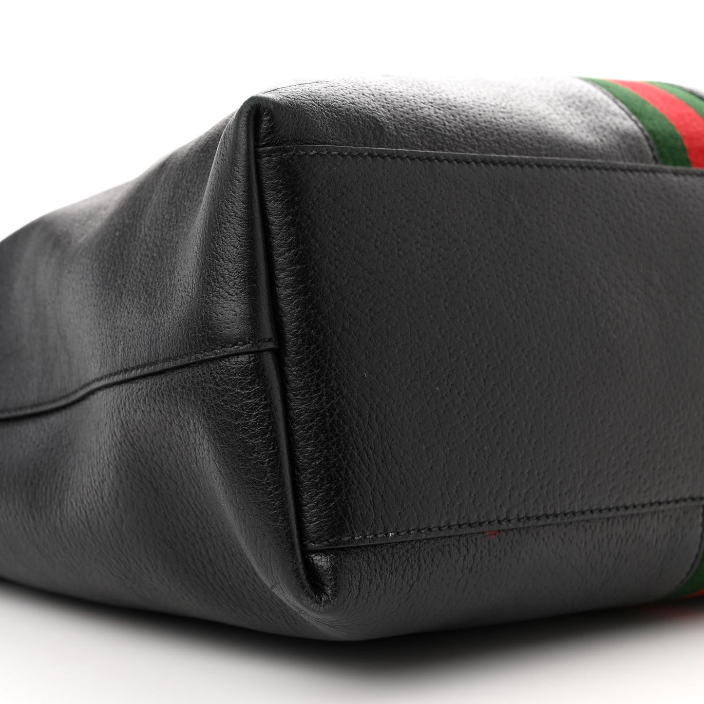 Textured Calfskin Web Medium Ophidia Shopping Tote Black