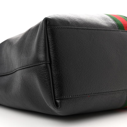 Gucci Textured Calfskin Web Medium Ophidia Shopping Tote Black 9 of 13