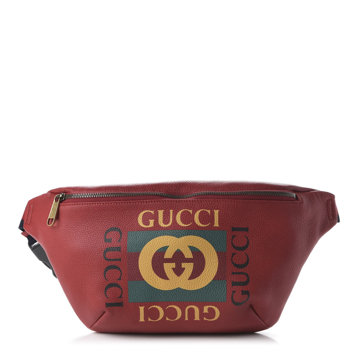 Grained Calfskin Logo Belt Bag Hibiscus Red