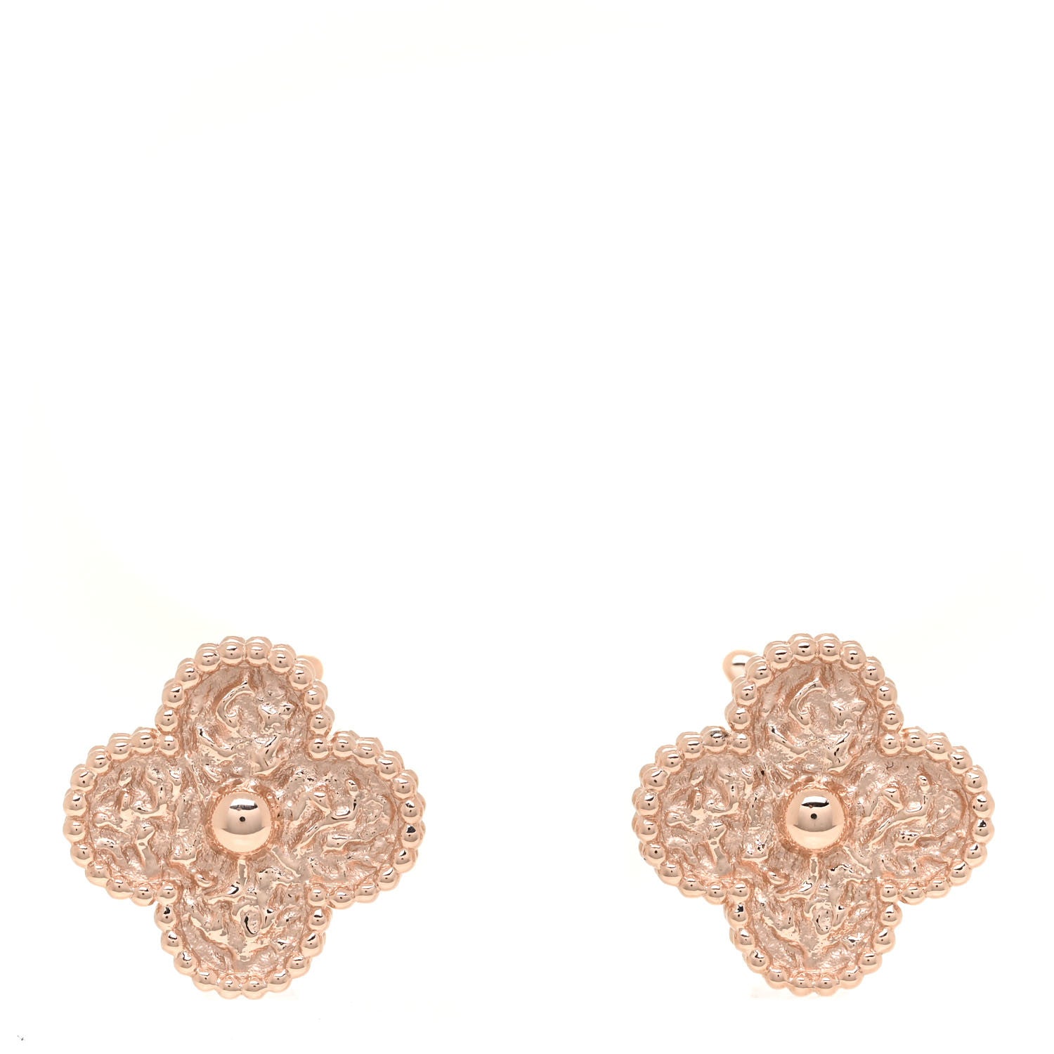 Van Cleef & Arpels 18K Rose Gold Vintage Alhambra Earrings 1 of 6